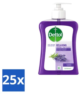 Productafbeelding van 25 x Dettol handzeep in gelvorm - Lavendel - 250 ml - Voordeelverpakking - 25 stuks