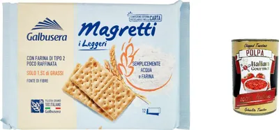 Produktbild von 3x Galbusera Magretti Kekse mit Malz und Gerste 380g kuchen biscuits cookies + Italian Gourmet polpa 400g
