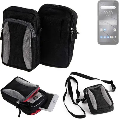 Produktbild von K-S-Trade Holster Schutz Hülle kompatibel mit Gigaset GX6 Pro Handy Hülle Gürteltasche Umhängetasche mit Zusatzfach schwarz