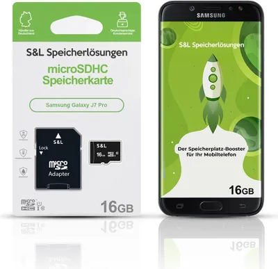 Produktbild von microSD Speicherkarte S&L für Samsung Galaxy J7 Pro - Speicherkapazität: 16 GB