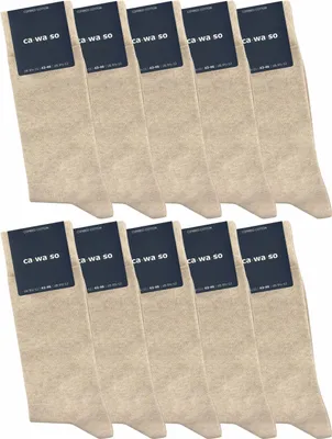Produktbild von ca·wa·so  Baumwollsocken ohne Naht | Beste Qualität, Perfekte Passform | Damen & Herren (10 Paar), Beige / 35 - 38