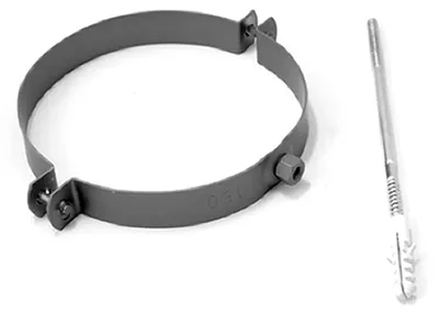 Produktbild von Raik Basic Rohrschelle 130mm gussgrau für Rauchrohr / Ofenrohr