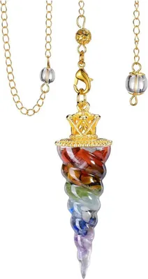 Image de Pendentif en pierre précieuse 7 Chakra Coquille Chaîne Reiki Yoga