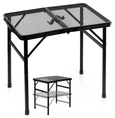 Zdjęcie produktu dla Vilde | Stolik campingowy z regulacją wysokości - 60x40 cm - 2w1 aluminiowy stół walizkowy