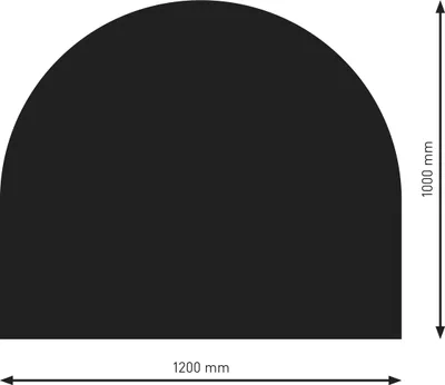 Produktbild von Raik Bodenplatte B3 Halbrund schwarz pulverbeschichtet 1000 x 1200 mm