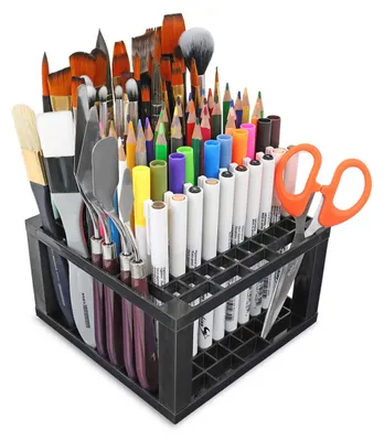 Stiftehalter 107 Fächer, tragbarer Schreibtisch-Organizer, schwarz