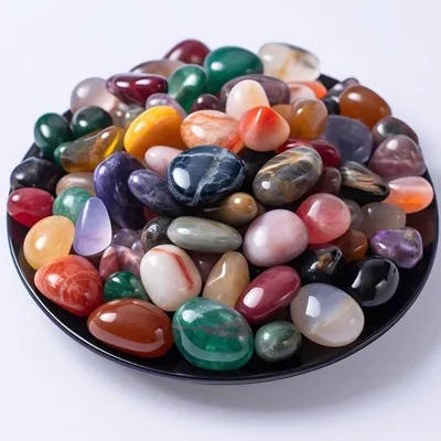 Imagen del producto de Piedras semipreciosas pulidas, 250 g, de 7 a 15 mm, para acuarios y jardines
