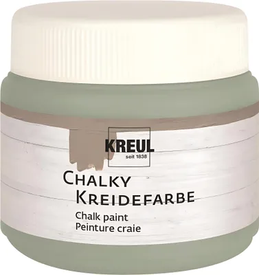 A jar of chalk paint on a white background.