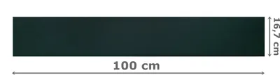 A dark green decorative foam panel with dimensions indicated.