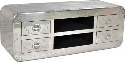 Produktbild von SIT Möbel Lowboard | 4 Schubladen, 2 offene Fächer | Mangoholz + MDF mit Alu beschlagen | B 140 x T 45 x H 50 cm | 01721-21 | Serie AIRMAN