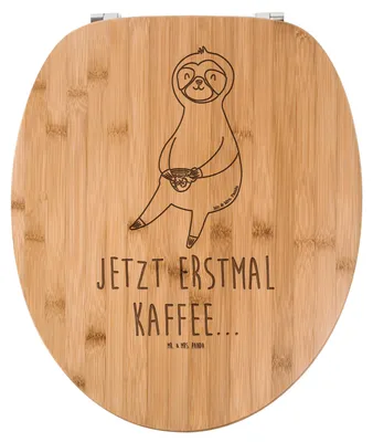 Produktbild von Mr. & Mrs. Panda Toilettendeckel Faultier Kaffee - Transparent - Geschenk, Klobrille, Lieblingstier, Coffee, WC Sitz, Brille, WC-Brille, Klodeckel