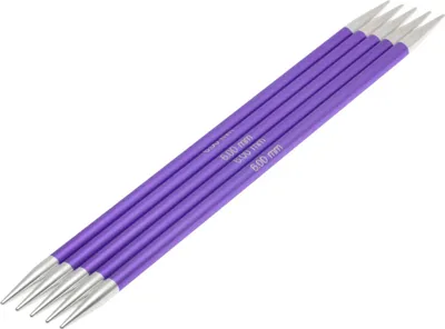 Produktbild von Lana Grossa Knit Pro ZING Strumpfstricknadeln Nadelspiel Aluminium Rainbow 15cm/20 cm Länge Durchmesser 20 cm 6.0 mm