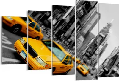 Produktbild von Bild auf Leinwand - Leinwandbild - Amerika taxi stadt - 150x100cm - Wand Bild - Wanddeko - Leinwanddruck - Bilder - Kunstdruck - Wanddekoration - Leinwand bilder - Wandkunst - EG150x100-2178