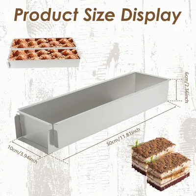 Obrázek produktu pro Nastavitelná obdélníková forma na pečení z nerezové oceli, s nepřilnavým povrchem, bez BPA, vhodná pro koláče a lasagne