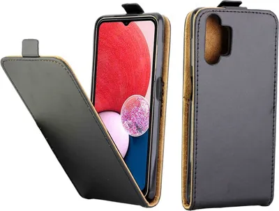 Produktbild von König Design Hülle kompatibel mit Samsung Galaxy A13 4G Kunstleder Handyhülle - Handy Case Schwarz