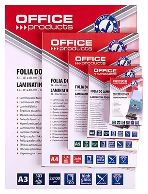 Obrázok produktu pre Folia do laminowania A3 błyszcząca 2 x 80 mikronów 100 sztuk