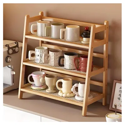 Küchenorganizer 3 Ebenen Bambus 40x18x39 cm