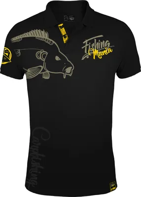 Obrázok produktu pre HOTSPOT DESIGN Polokošeľa Fishing Mania Carpfishing, M, čierno-žltá, polokošeľa na lov kaprov, 010200302