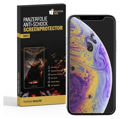 Produktbild von 2x Panzerfolie für iPhone XS Max ANTI-SCHOCK Displayschutzfolie Schutzfolie MATT