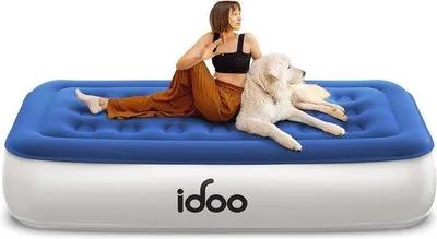 Immagine prodotto di Materasso gonfiabile elettrico alto 33 cm, comodo e resistente, ideale per il campeggio e gli ospiti