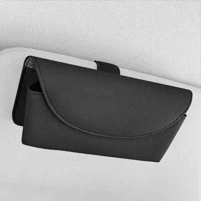 Immagine prodotto di Portaocchiali per auto - Organizer per visiera parasole - Clip portaocchiali - Accessori per interni auto - Portaocchiali completo per auto - Nero - Accessorio per auto