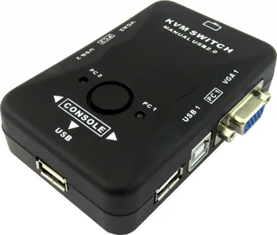 Produktbild von D42C KVM Switch 2-Port USB 2.0 VGA PS/2 – 2 PCs an 1 Monitor, Tastatur & Maus