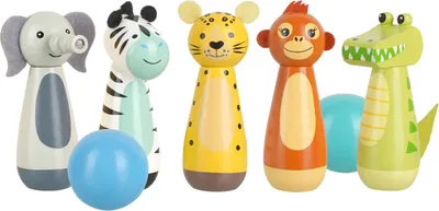 Obrázok produktu pre Orange Tree Toys Drevené kužele – Zvieratká z džungle 5060541943810