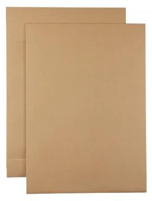 Produktbild von Kaenguruh B4 Faltentasche, mit Haftklebung Abdeckstreifen Natron / Recycling braun 130g, Stehboden + Faltenbreite 40 mm
