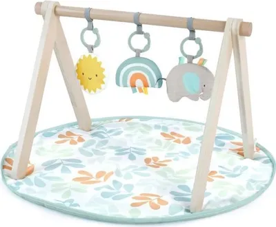 Produktbild von Baby Spielmatte, Holz Spielbogen, 3 Abnehmbare Spielzeuge, Faltbar, Sun Valley