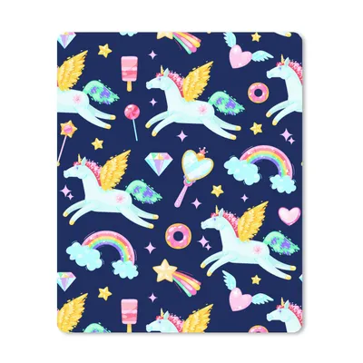 Produktbild von MuchoWow® Mauspad Mousepad Einhorn - Regenbogen - Diamant - Muster 30x40 cm - Mousepads - Maus Mat - Pad - Mausunterlage - Mausmatten