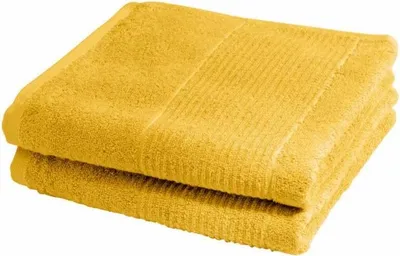 Produktbild von Fleuresse Frottier Duschtuch 2-er Set Größe 70x140 cm, Farbe 3 gelb