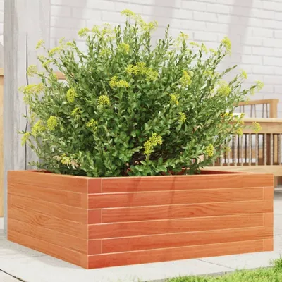 Produktbild von Design Pflanzkübel Wachsbraun 60x60x23 cm Massivholz Kiefer, Gabionen 2024 Neu