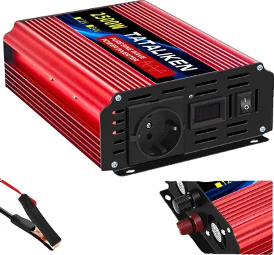 Immagine prodotto di Inverter di potenza, tensione di ingresso DC 12V, tensione di uscita AC 220V, frequenza di uscita 50Hz, 12V 2500W 220V EU