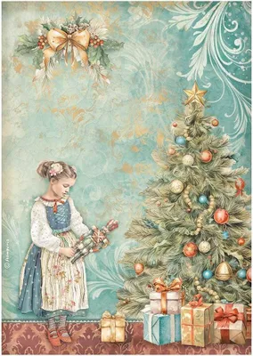Immagine prodotto di Carta di riso per decoupage A4 - Stamperia - Albero di Natale Nutracker
