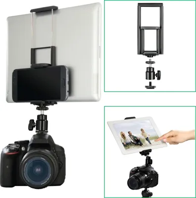 Produktbild von Smartphone/Tablet Halterung + 1/4" Adapter für Blitzschuh