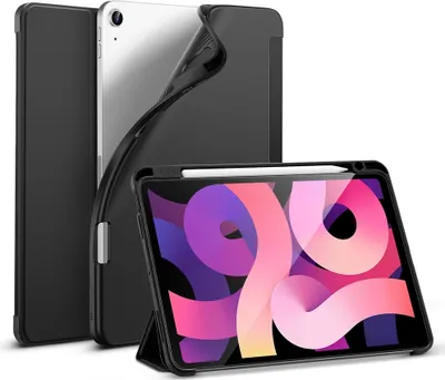 Produktbild von ESR Pencil Series Apple iPad Air 2020 4. Gen / iPad Pro 11.0 Zoll 2018 Tasche Schwarz TPU Hülle Etuis Smart Cover Case Schutz Kappe aufstellen