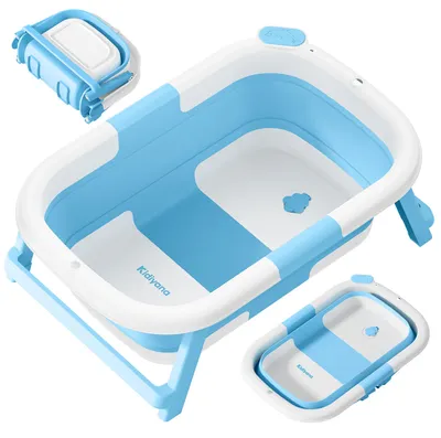 Produktbild von Faltbare Babybadewanne mit Temperaturanzeige & rutschfestem Boden, platzsparend, ideal für Neugeborene & Kleinkinder