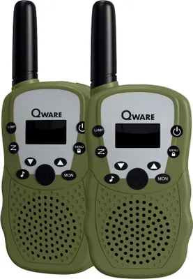 Produktbild von Qware Walkie-Talkie Set – 3 km Reichweite, 10 Kanäle & Taschenlampe Grün