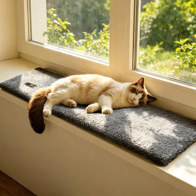 Produktbild von Katzen Fensterliege rutschfest 90 x 28 cm Dunkelgrau