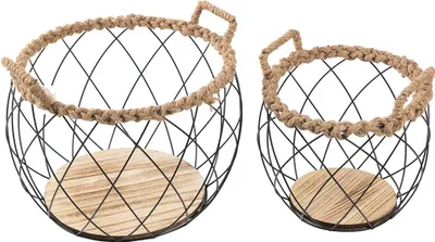 Image de Baytex Corbeille de rangement, set de 2 Montoro Noir