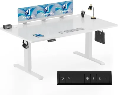 Image de Bureau assis-debout électrique - Bureau à hauteur réglable - Bureau pour ordinateur - 180 x 80 cm