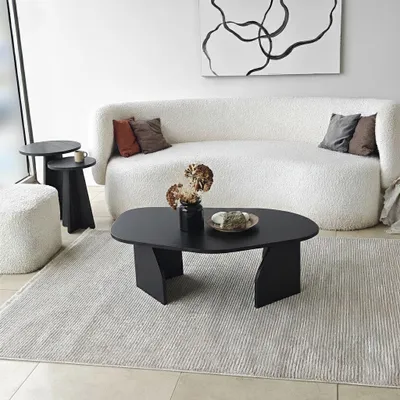 Produktbild von Skye Decor, Hochwertiger Couchtisch, Schwarz, 100 x 35 x 60 cm | 100% melaminbeschichtete Spanplatte, 18 mm dick, mit PVC-Kantenband | Ideal für modernes Wohnen, elegant und funktional.