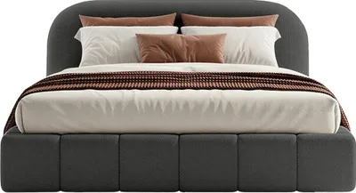 Produktbild von FEDVE Polsterbett Yazoo aus Bouclé-Stoff 180x200 cm, Anthrazit