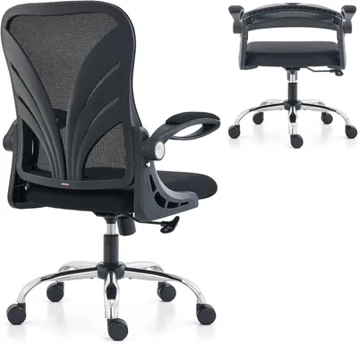Immagine prodotto di Sedia da ufficio ergonomica con schienale reclinabile, braccioli e supporto lombare