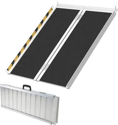 Image de TolleTour Rampe pour fauteuil roulant Rampe d'accès pliable Rampe d'accès en aluminium surface antidérapante 91cm jusqu'à 270kg