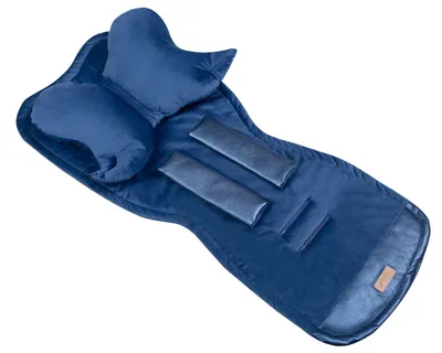 Produktbild von Universal Kinderwagenauflage mit Kissen | Sitzeinlage für Buggy & Sportwagen | Atmungsaktive Kinderwagen-Matratze Wendbar, Blau