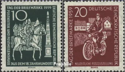 Produktbild von Briefmarken DDR 1959 Mi 735-736 (kompl.Ausg.) postfrisch Tag der Briefmarke