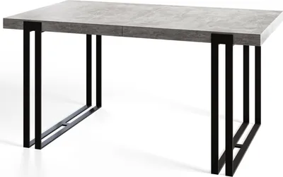 Produktbild von Alpi Moebel, Rechteckiger Esstisch Rosa, Modern Tisch 200x90x77 cm, Hellgrau mit Schwarz Metallbeinen