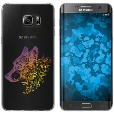 Produktbild von PhoneNatic Case kompatibel mit Samsung Galaxy S7 Edge Silikon-Hülle Floral Wolf M3-3