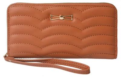 Imagen del producto de Cartera Clayre & Eef, 19x10 cm, color marrón, fabricada en cuero sintético